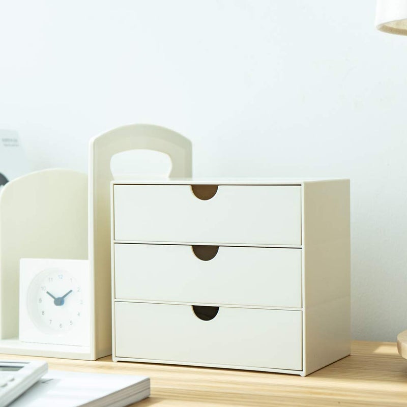 Lunmore 3-Drawer Vanity Organizer, Compact Storage Organization Drawers Set for Cosmetics, Dental Supplies, Bathroom, Dorm, Desk, Countertop, Office Mini Size - Image 5